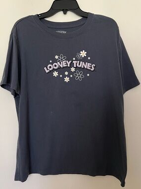 Looney Tunes Gray Short Sleeve T-Shirt Pattern Front/Back XL 16-18.